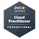AWS Certified Cloud Practitioner Badge - bestätigt grundlegende AWS Cloud-Kenntnisse